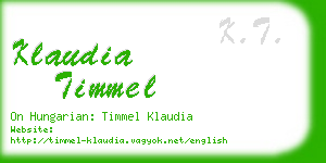 klaudia timmel business card